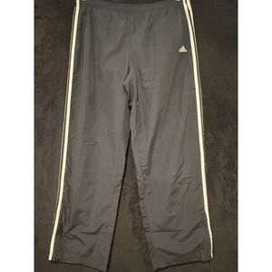 Adidas Track Pants Athletic Training Warm Up Black White Stripe Mens Size L‎